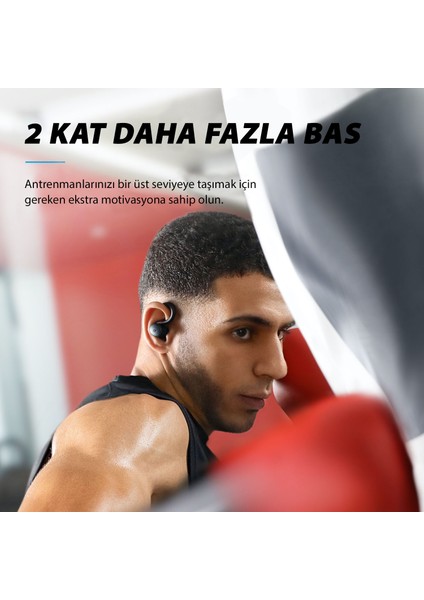 Soundcore Sport X10 TWS Bluetooth 5.2 Kablosuz Kancalı Spor Kulaklık - IPX7 Suya Dayanıklı - Siyah - A3961 (Anker Türkiye Garantili)