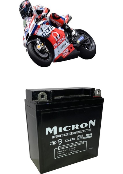 Motosiklet Aküsü 12 V - 5 Ah 12N5-BS Kuru Bakımsız Akü