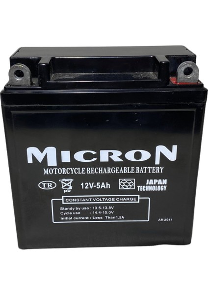 Motosiklet Aküsü 12 V - 5 Ah 12N5-BS Kuru Bakımsız Akü