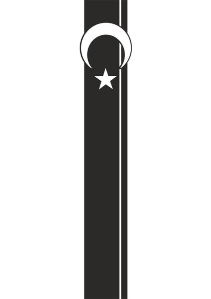 Ay Yıldız Kaput Şerit Oto Sticker 118X20 cm Siyah