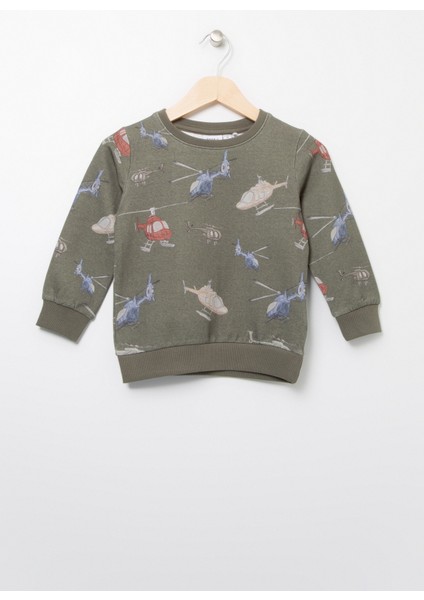 Desenli Bebek Haki Sweatshirt Nmmkrıstıan Sweat Unb H A