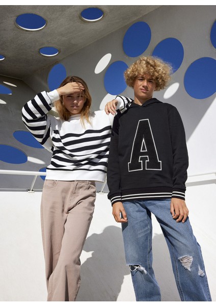 Nakışlı Erkek Çocuk Siyah Sweatshirt Nlmnay Ls Sweat W Hood fiyatları