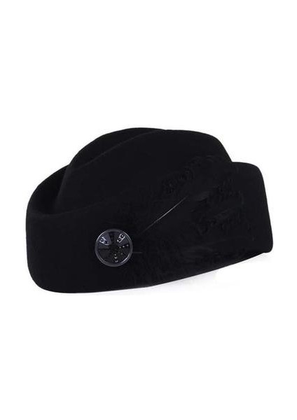 Moda Vintage Yün Keçe Şapka Kadın Zarif Bere Tüyler Hostes Fedora Şapkalar Kilisesi Bayanlar Resmi Caps | Küçük Fedora Şapka | Moda Fedora Şapka Fedora Şapka
