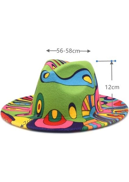 Geniş Ağız Yün Şapka Yeni Palyaço Graffiti Fedora Şapka Erkekler ve Kadınlar Moda Panama Şapka Retro Etnik Büyük Brim Şapka Düğün Şapka | Mens Fedoras