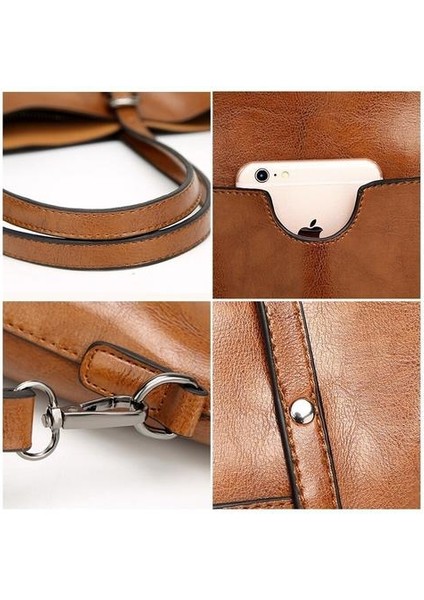 Kadın Çantası Yağı Balmumu Kadın Deri Çanta Lüks Lady El Çantaları Çanta Cep Kadın Büyük Tote Çanta Bolsos Mujer modelleri