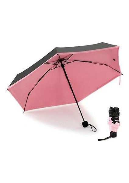 Yaratıcı Mini Cep Şemsiye Temizle Erkekler Şemsiye (Pembe)