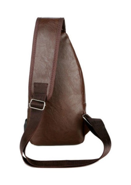 Moda Erkekler Göğüs Çantası Casual Crossbody Omuz Çantası (Siyah)