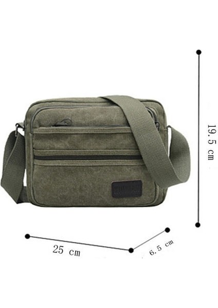 Erkek Moda Messenger Çanta Çanta Retro Tuval Omuz Çantası Crossbody Çanta (Siyah)