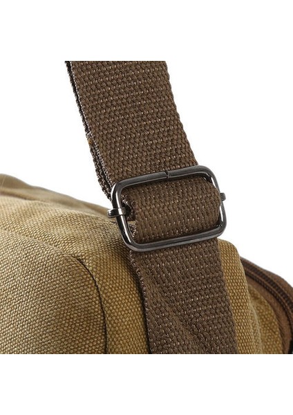 Erkek Moda Messenger Çanta Çanta Retro Tuval Omuz Çantası Crossbody Çanta (Siyah)