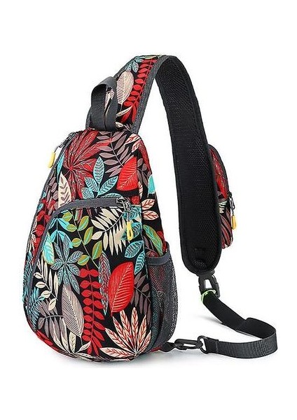 Sling Çanta Göğüs Omuz Sırt Çantası Erkekler Kadınlar Için Su Geçirmez Crossbody Çanta (Kırmızı)