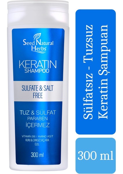 Sülfatsız Tuzsuz Keratin Şampuan 300 Ml