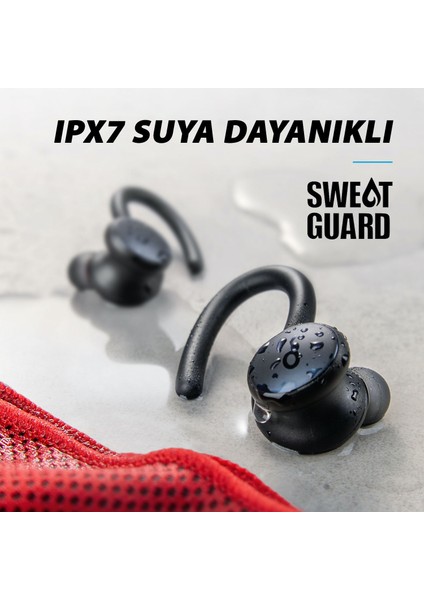 Soundcore Sport X10 TWS Bluetooth 5.2 Kablosuz Kancalı Spor Kulaklık - IPX7 Suya Dayanıklı - Siyah - A3961 (Anker Türkiye Garantili)