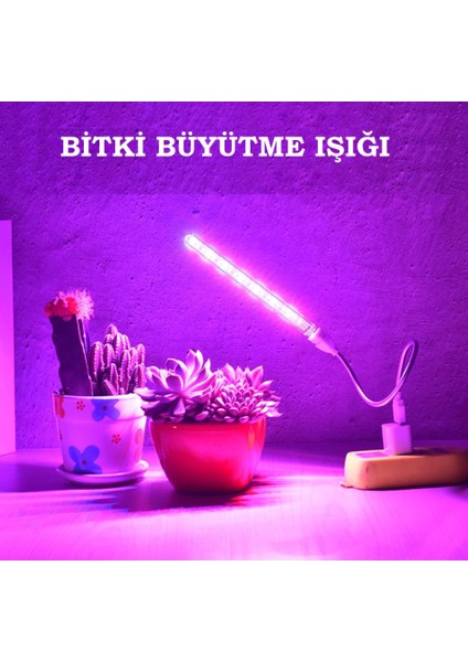 Taşınabilir Bitki Büyütme Lambası 21 Led Sera Fide Ir Uv Mor Işık Stick Led Stick Mor Usb Lamba