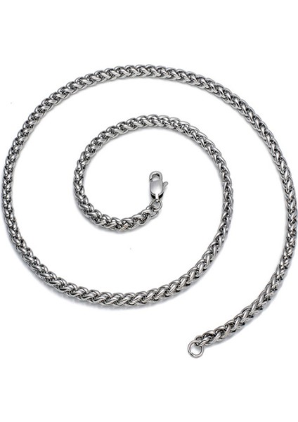 5 mm Burgu Çelik Erkek Zincir Kolye 55 cm