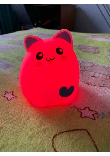 LED Gece Lambası Kedi Hayvan USB Şarj Silikon Karikatür Kreş Lambası Bebek Gece Lambası Çocuk Doğum Günü Hediyesi Oyuncak | LED Gece Işıkları (Pat Stil) (Yurt Dışından)