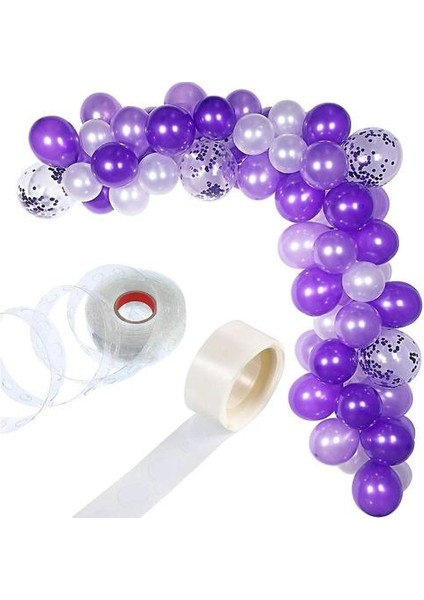 112 Adet Balon Çelenk Kiti Balon Kemer Çelenk Düğün Doğum Günü Partisi Dekorasyonları (Beyaz Mor) Için Çelenk (Yurt Dışından)