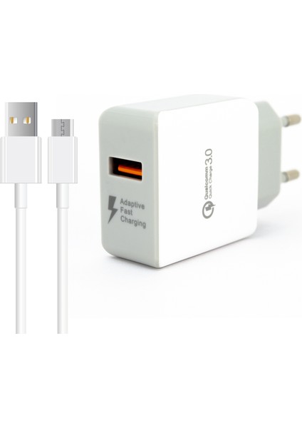 X66 Usba Quick Charger 3.0 Usba To Micro Kablolu Hızlı Şarj Aleti Set