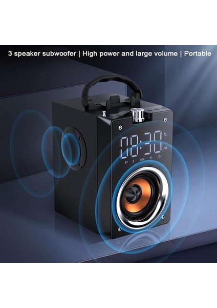 Süper Bas Bluetooth Hoparlörler Taşınabilir Sütun Yüksek Güç 3D Stereo Subwoofer Müzik Merkezi Desteği Aux Tf Fm Radyo Açık Hoparlörler Siyah (Yurt Dışından)