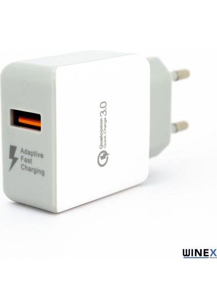 X77 Usba Quick Charger 3.0 Usba To Lightning Kablolu Hızlı Şarj Aleti Set