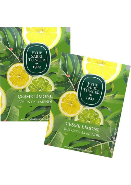 Büyük Boy Çeşme Limonu Kolonyalı Mendil 30 Adet x 2