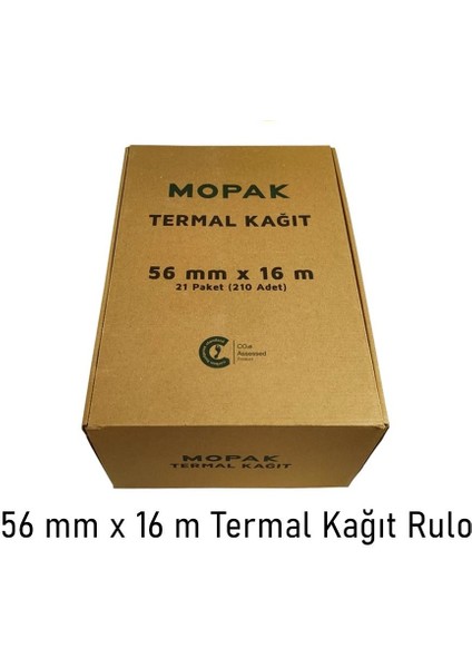 56 mm x 16 mt Termal Pos Yazarkasa Kağıdı 1 Koli 210 Rulo