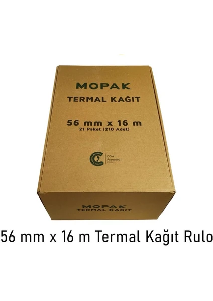 56 mm x 16 mt Termal Pos Yazarkasa Kağıdı 1 Koli 210 Rulo