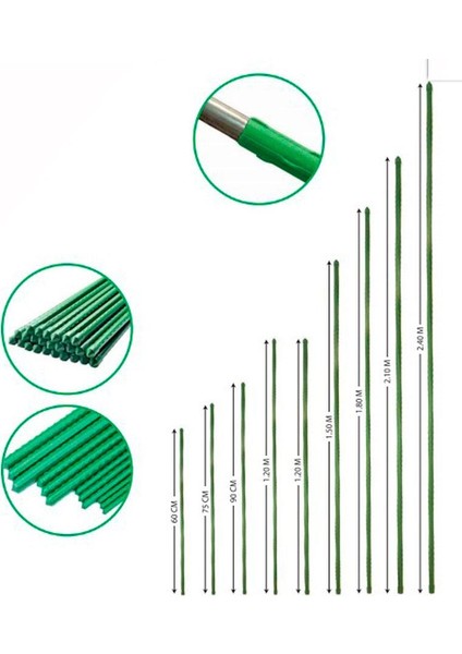 Bitki Destek Çubuğu 11 mm 150 cm 5 Adet
