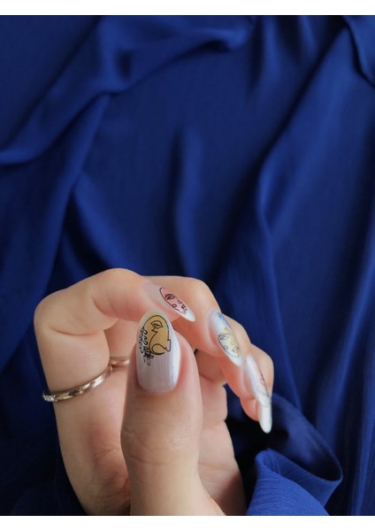 Çizgi Yüzler-2 Tırnak Dövmesi, Tırnak Tattoo, Nail Art, Tırnak Sticker