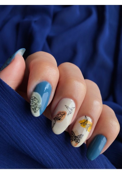 Artikel Poligonal Suluboya Hayvanlar Tırnak Dövmesi, Tırnak Tattoo, Nail Art, Tırnak Sticker