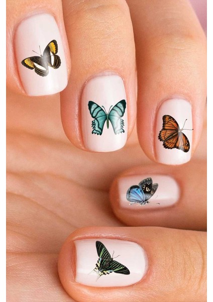 Artikel Kelebekler Tırnak Dövmesi, Tırnak Tattoo, Nail Art, Tırnak Sticker