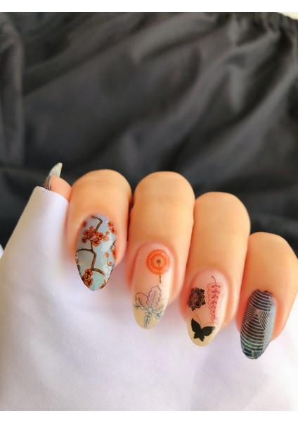 Artikel Japon Sembolik Şekiller Tırnak Dövmesi, Tırnak Tattoo, Nail Art, Tırnak Sticker fiyatları