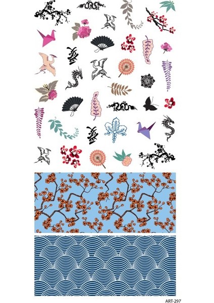 Artikel Japon Sembolik Şekiller Tırnak Dövmesi, Tırnak Tattoo, Nail Art, Tırnak Sticker modelleri