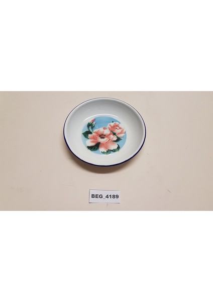 Pembe Çiçekli Çinko -Emaye Tabak R=16 cm BEG_4189