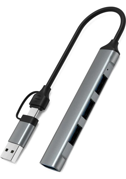 4in1 Usba ve Type-C To Usba 3.01 Çoklayıcı Hub Adaptör