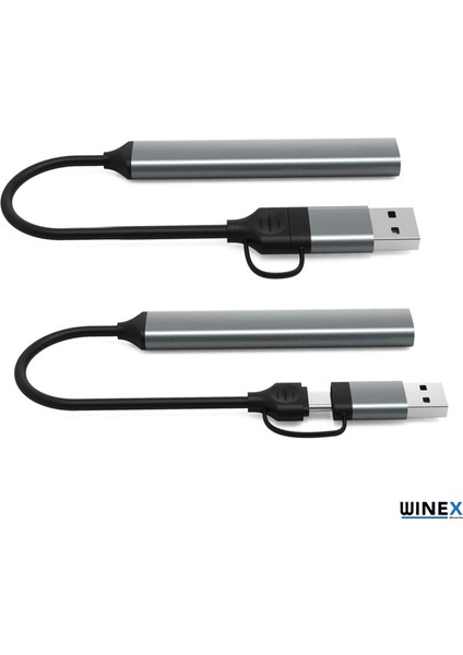 4in1 Usba ve Type-C To Usba 3.01 Çoklayıcı Hub Adaptör