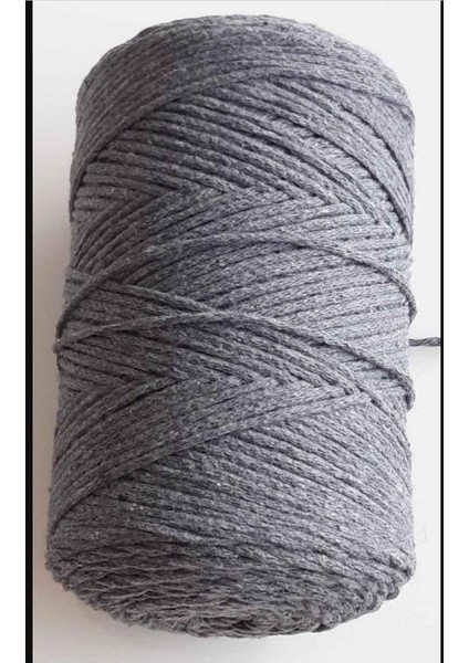 Ince Pamuk Makrome Koyu Gri