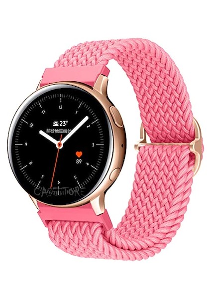 Samsung Galaxy Watch Gear S2 Kordon Örgü Tokalı Gökkuşağı Renkli Kumaş Bileklik (20MM )