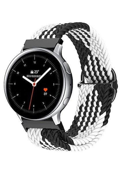 Samsung Galaxy Watch Gear S2 Kordon Örgü Tokalı Gökkuşağı Renkli Kumaş Bileklik (20MM )