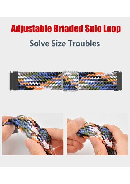 Amazfit Gtr 42 mm Uyumlu Örgü Tokalı Gökkuşağı Renkli Kumaş Ayarlanır Bileklik (20MM ) modelleri