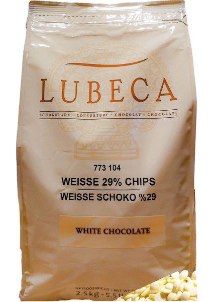 Weisse Schoko %29 Kakaolu Fildişi Kuvertür Drop Pul Çikolata 2,5 kg