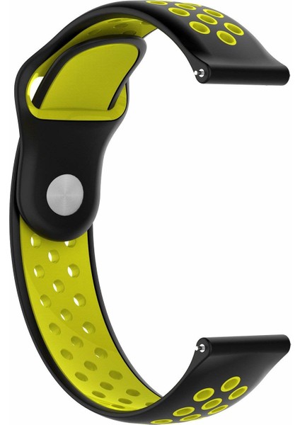 Amazfit Pace Için Delikli Silikon Kordon Kayış Siyah Sarı
