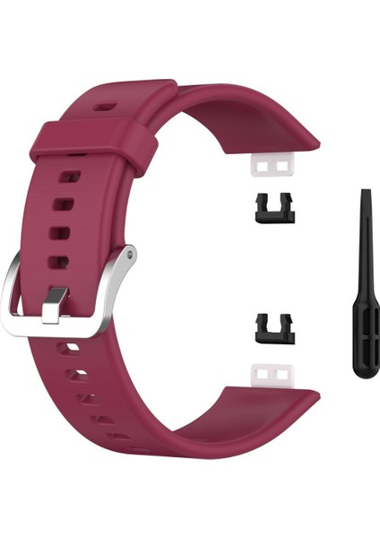 Huawei Watch Fit Için Silikon Kordon Bordo