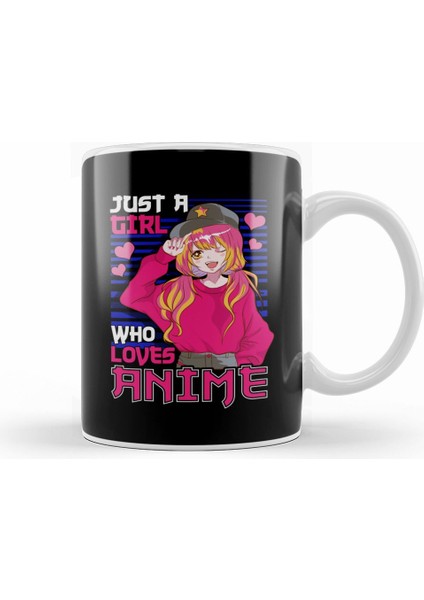 Cute Just A Girl Who Loves Anime Kupa Bardak Porselen