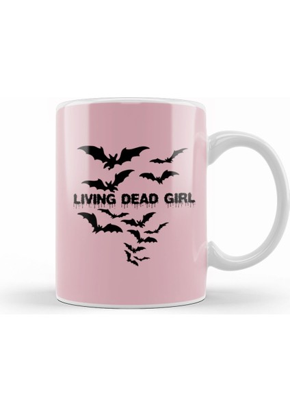 Living Dead Girl Gothic Vampire Twilight Grunge Punk Post Bats Wings Kupa Bardak Porselen