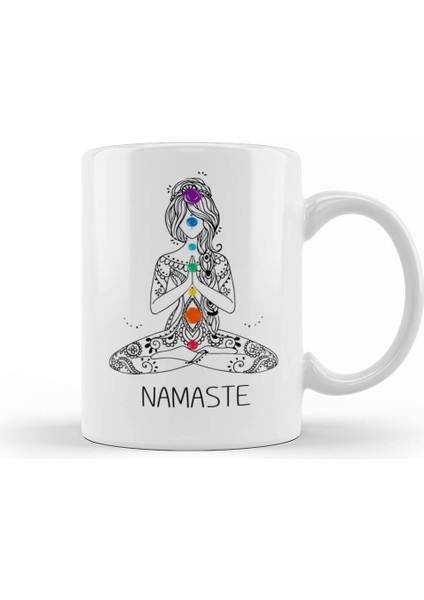 Namaste Meditated Buddha Om Yoga Buddhism Gift Kupa Bardak Porselen