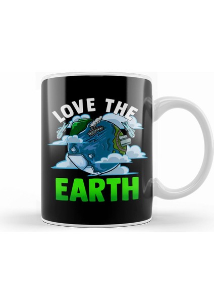 Love The Earth Hipster Cute Hippie Mother Earth Kupa Bardak Porselen