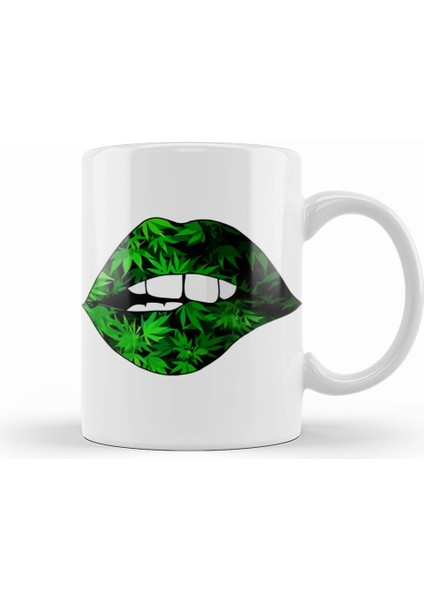 Cannabis Marijuana 01 Kupa Bardak Porselen