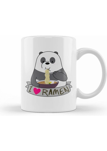 Panda Ramen Kupa Bardak Porselen