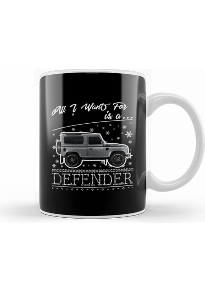 All I Want For Christmas Is A Defender Kupa Bardak Porselen