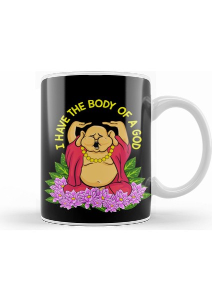 Funny I Have The Body Of A God Buddha Pun Joke Kupa Bardak Porselen